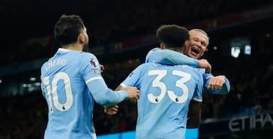 一场3-1！12.1亿战舰掀翻大黑马，5轮4胜重返前二，超级射手双响10轮13球_曼城_伯恩茅斯_哈兰德